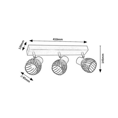 Lampa podsufitowa 3x10 W czarna 73003 Rabalux Aberama
