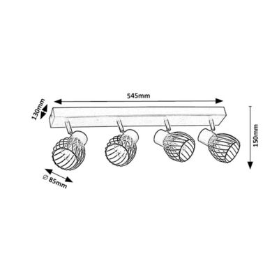 Lampa podsufitowa 4x10 W czarna 73004 Rabalux Aberama