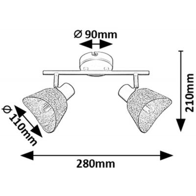 Lampa podsufitowa 2x10 W czarna-szara 73006 Rabalux Farelia