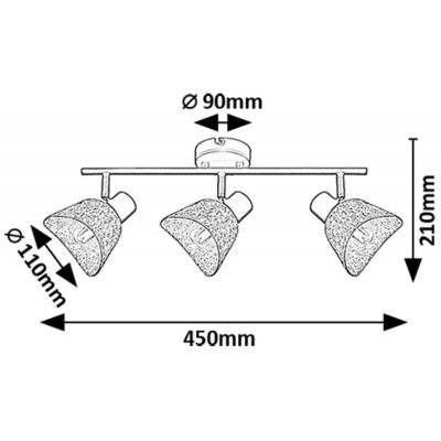 Lampa podsufitowa 3x10 W czarna-szara 73007 Rabalux Farelia