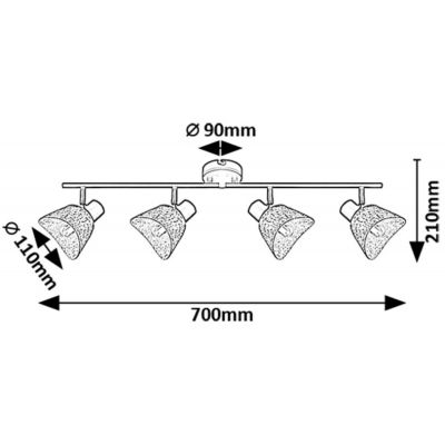 Lampa podsufitowa 4x10 W czarna-szara 73008 Rabalux Farelia