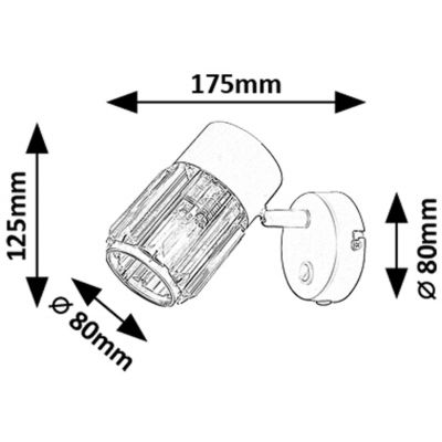 Kinkiet 1x15 W czarny-przezroczysty 73059 Rabalux Venaro