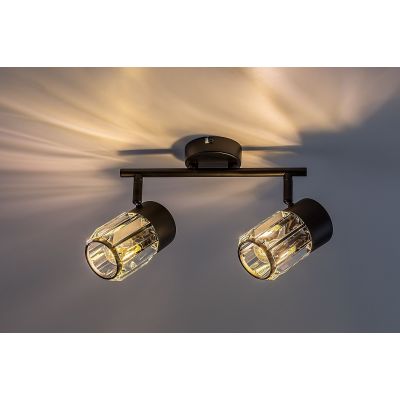 Lampa podsufitowa 2x15 W czarna-przezroczysta 73060 Rabalux Venaro