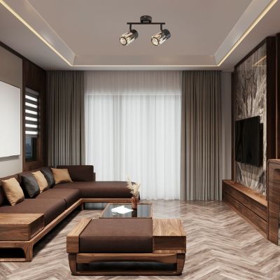 Lampa podsufitowa 2x15 W czarna-przezroczysta 73060 Rabalux Venaro