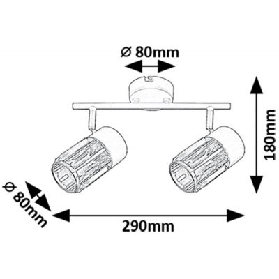 Lampa podsufitowa 2x15 W czarna-przezroczysta 73060 Rabalux Venaro