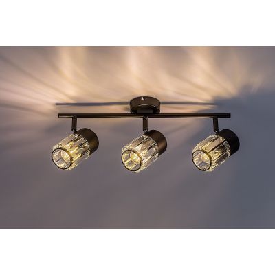 Lampa podsufitowa 3x15 W czarna-przezroczysta 73061 Rabalux Venaro