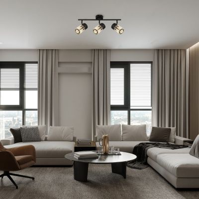 Lampa podsufitowa 3x15 W czarna-przezroczysta 73061 Rabalux Venaro