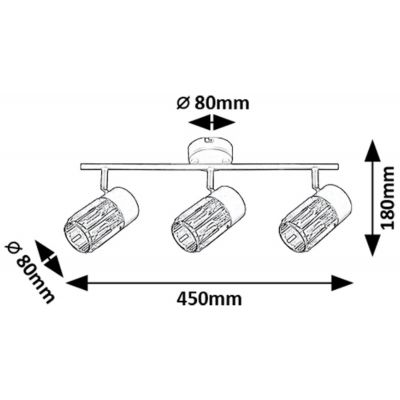 Lampa podsufitowa 3x15 W czarna-przezroczysta 73061 Rabalux Venaro