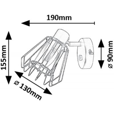 Kinkiet 1x40 W czarny-przydymiony 73067 Rabalux Emerencia
