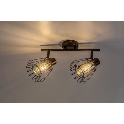 Lampa podsufitowa 2x40 W czarna-przydymiona 73068 Rabalux Emerencia