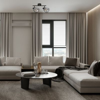 Lampa podsufitowa 2x40 W czarna-przydymiona 73068 Rabalux Emerencia