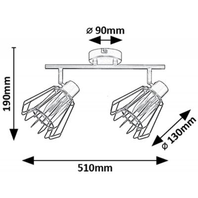 Lampa podsufitowa 2x40 W czarna-przydymiona 73068 Rabalux Emerencia