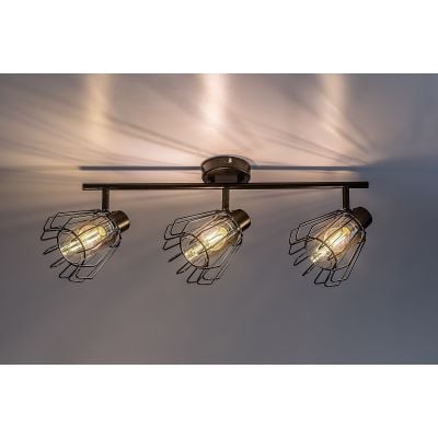 Lampa podsufitowa 3x40 W czarna-przydymiona 73069 Rabalux Emerencia