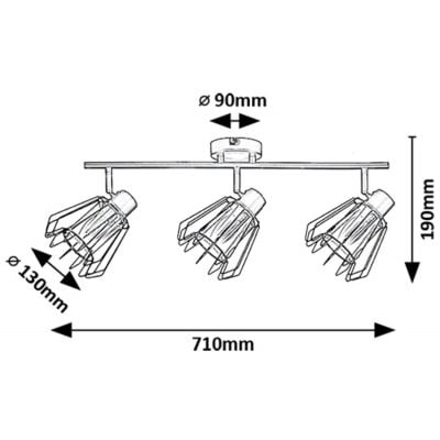 Lampa podsufitowa 3x40 W czarna-przydymiona 73069 Rabalux Emerencia