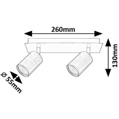 Lampa podsufitowa 2x15 W szara 73072 Rabalux Gerhard