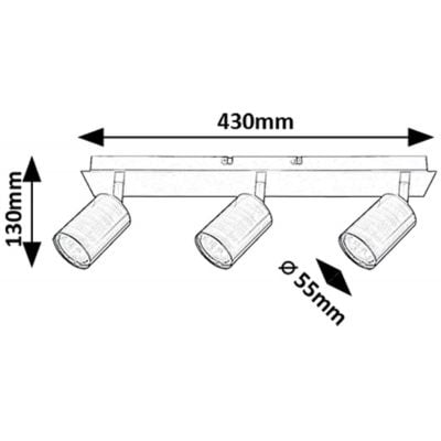 Lampa podsufitowa 3x15 W szara 73073 Rabalux Gerhard