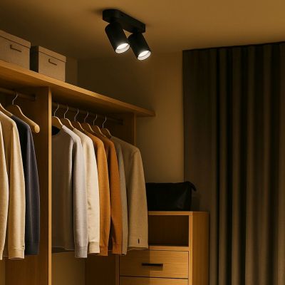 Lampa podsufitowa 2x7 W czarna 73082 Rabalux Yorli