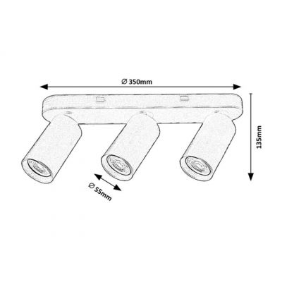 Lampa podsufitowa 3x7 W czarna 73083 Rabalux Yorli