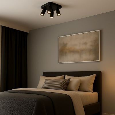 Lampa podsufitowa 4x7 W czarna 73084 Rabalux Yorli