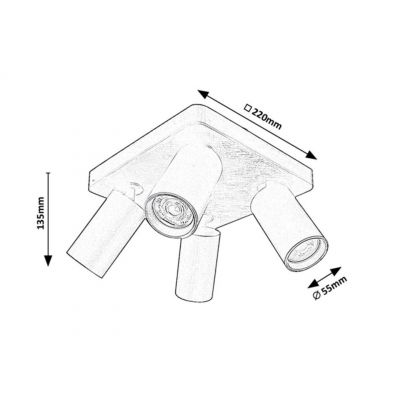 Lampa podsufitowa 4x7 W czarna 73084 Rabalux Yorli