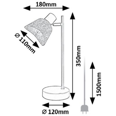 Lampa stołowa 1x10 W czarna-popielata 74018 Rabalux Farelia