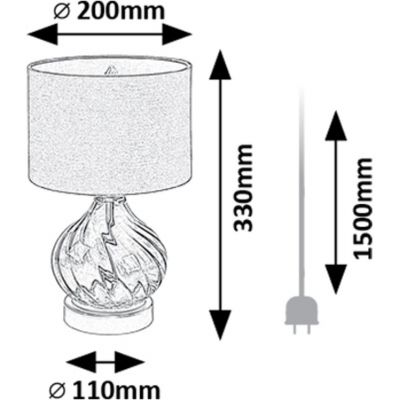 Lampa stołowa 1x25 W czarna-zielona 74033 Rabalux Pirelo