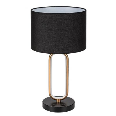 Lampa stołowa 1x60 W czarna-złota 74044 Rabalux Domiro
