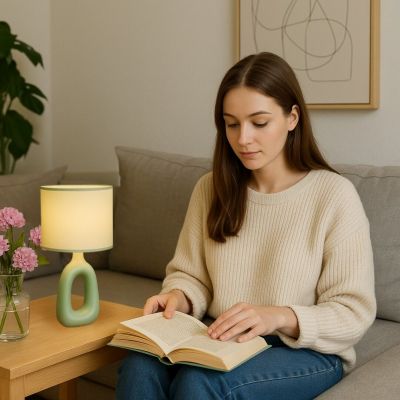 Lampa stołowa 1x40 W zielona 74071 Rabalux Sylira