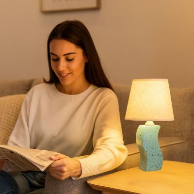 Lampa stołowa 1x40 W niebieska-beżowa 74074 Rabalux Dayami