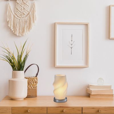 Lampa stołowa 1x25 W biała-chrom 74189 Rabalux Tiana