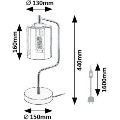 Lampa stołowa 1x40 W czarna-przydymiona 74202 Rabalux Perez