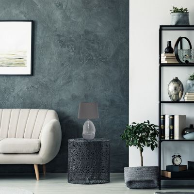 Lampa stołowa 1x40 W przezroczysta-popielata 74228 Rabalux Apolonia