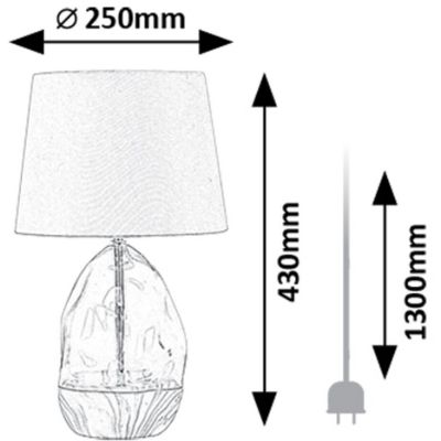 Lampa stołowa 1x40 W przezroczysta-popielata 74228 Rabalux Apolonia