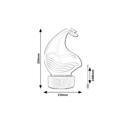 Lampa stołowa 1x2 W przezroczysta 76001 Rabalux Akali