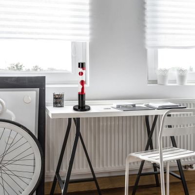 Lampa stołowa 1x25 W czarna-przezroczysta-czerwona 76028 Rabalux Lavastic