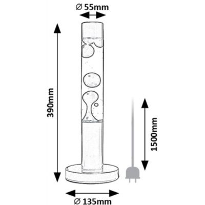 Lampa stołowa 1x25 W czarna-przezroczysta-czerwona 76028 Rabalux Lavastic