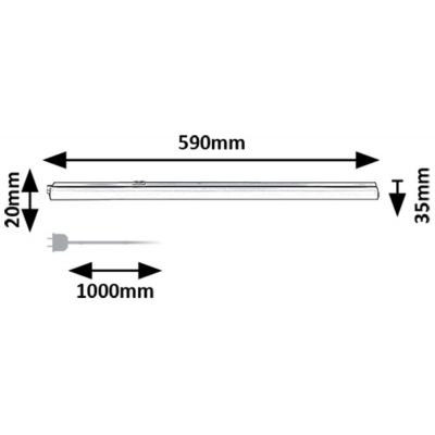 Lampa podszafkowa 1x8 W biała-czarna 78013 Rabalux Bareg