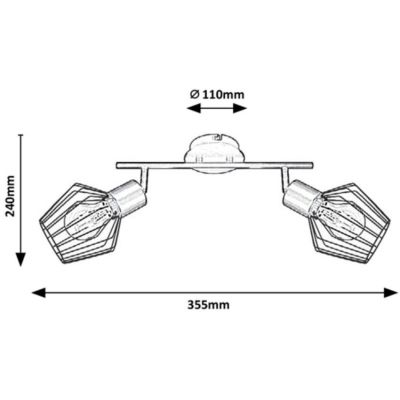 Lampa podsufitowa 2x40 W czarna 3535 Rabalux Belano