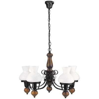 Lampa wisząca 5x60 W czarna-brązowa 7079 Rabalux Petronel