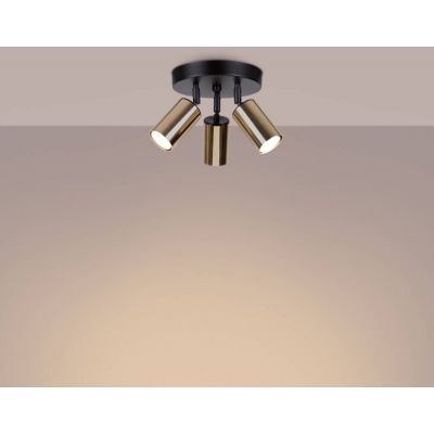 Lampa podsufitowa 3x10 W czarna-złota SL1385 Sollux Lighting Winx