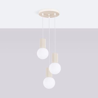 Lampa wisząca 3x8 W biała-beżowa SL1720 Sollux Lighting Halo