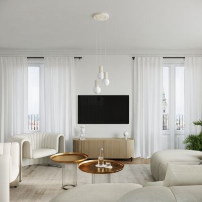 Lampa wisząca 3x8 W biała-beżowa SL1720 Sollux Lighting Halo