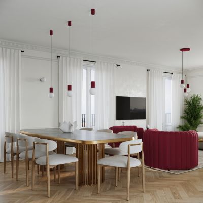 Lampa biurkowa 1x8 W biała-burgund SL1751 Sollux Lighting Halo
