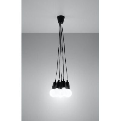 Lampa wisząca 5x60 W czarny SL0574 Sollux Lighting Diego