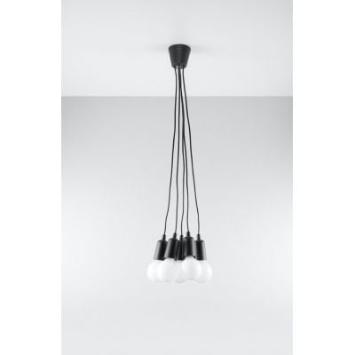 Lampa wisząca 5x60 W czarny SL0574 Sollux Lighting Diego