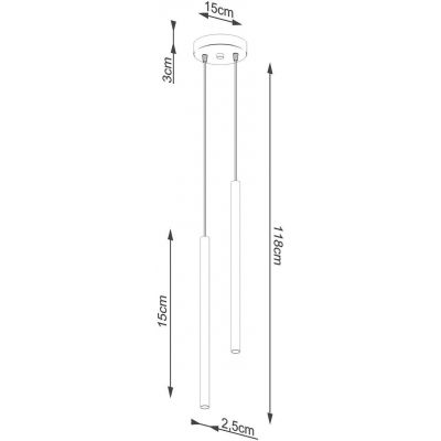 Lampa wisząca 2x8 W biała SL1303 Sollux Lighting Pastelo