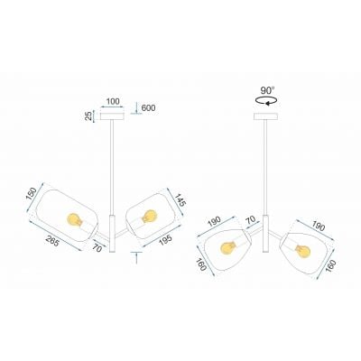 Lampa wisząca 4x40 W multikolor OSW00565 TooLight