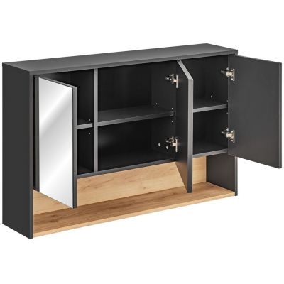 Szafka 120x25x75 cm z lustrem szara BORNEOCOSMOS843FSC Comad Borneo