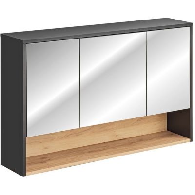 Szafka 120x25x75 cm z lustrem szara BORNEOCOSMOS843FSC Comad Borneo