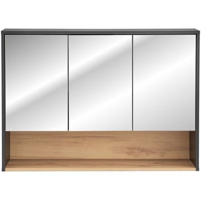 Szafka 100x25x75 cm z lustrem szara BORNEOCOSMOS845FSC Comad Borneo